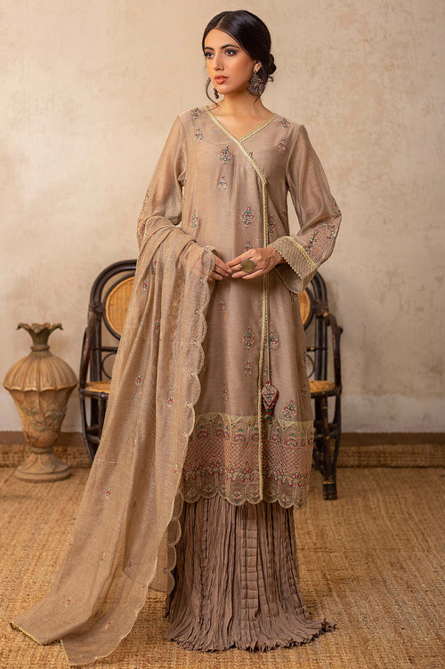 Zeen - Unstitched Luxe Un-stitch 2 Pc Shirt And Bottom-808704