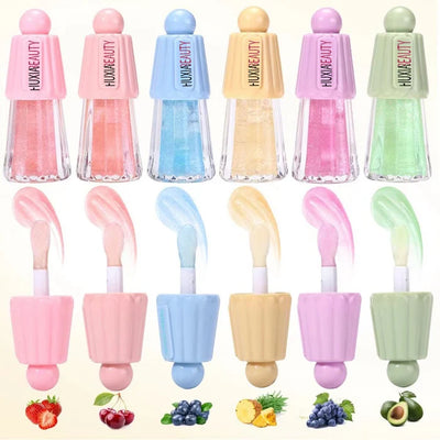 Water Light Lip Gloss Jelly Lipstick Lip Plumping Oil With Big Brush Head Moisturizing Nourishing Lip Glaze