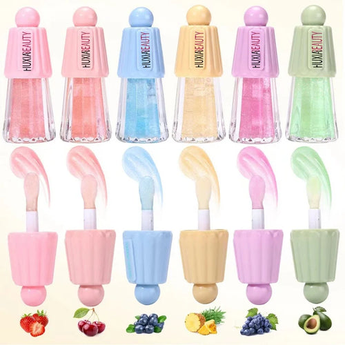 Water Light Lip Gloss Jelly Lipstick Lip Plumping Oil With Big Brush Head Moisturizing Nourishing Lip Glaze