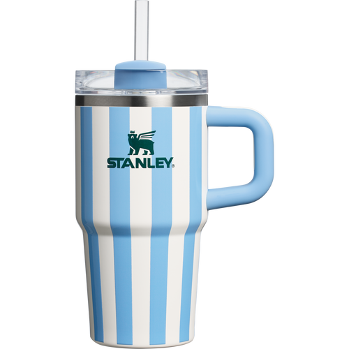 Home.co - Mini Stanley Quencher H2.0 Tumbler 20 Oz -cabana Stripes Cornflower