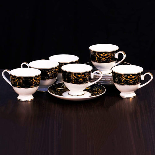 CUP & SAUCER SET ROYAL BISTRO 12PC 12-SO1-692B BASIC