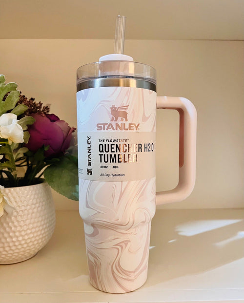 Home.co - Stanley Quencher H2.0 Tumbler 40 Oz - Rose Quartz Swirl