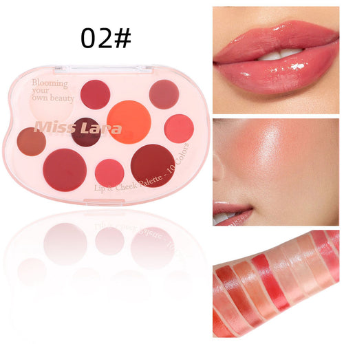 Miss Lara - Aesthetic Lip & Cheek Cream 10 Colors Palette -2