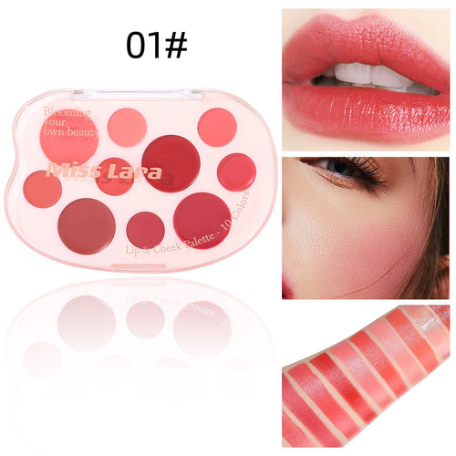 Miss Lara - Aesthetic Lip & Cheek Cream 10 Colors Palette -1