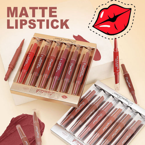 Dragon Ranee - 6pcs 2in1 Matte Lipstick & Lipliner Set