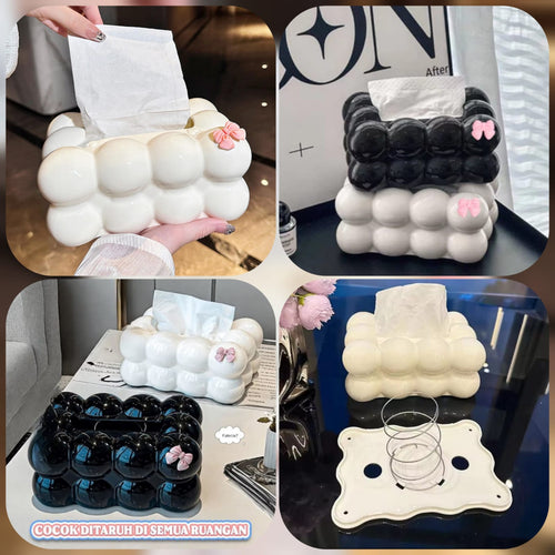 Home.co - Bubble Bow Tissue Box (random Color)
