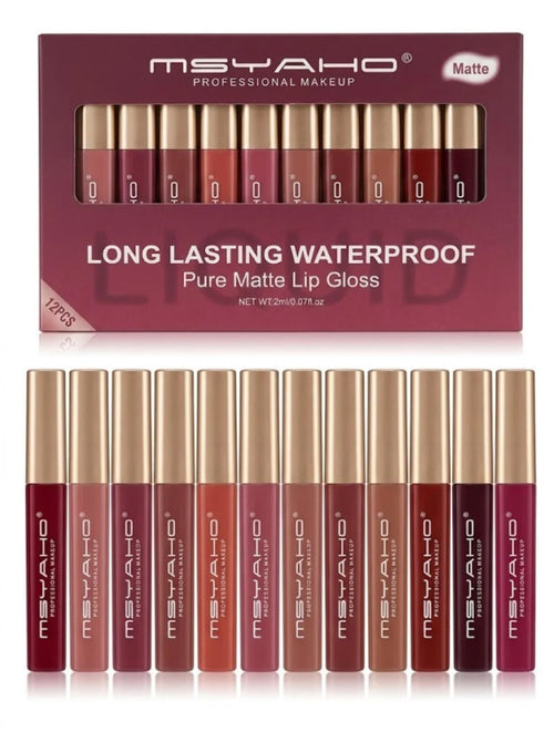 Msyaho - 12pcs Matte Lipgloss Set