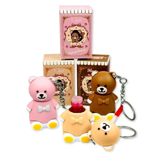M'iundo Bear Yellow Color In Red Shade , Pink Color In Orange Shade , Brown Color In Pink Shade Glossy Lip Gloss For Girls And For Women