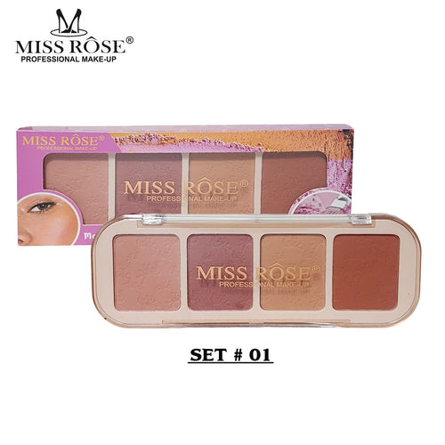 Miss Rose - Makeup 4 Color Blushers Palette -01