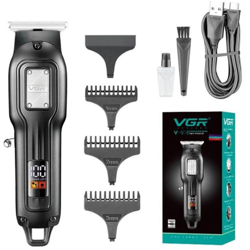 Vgr - V-918 Digital Display Professional Cordless Hair Clippers Hair Grooming Set Beard Trimming