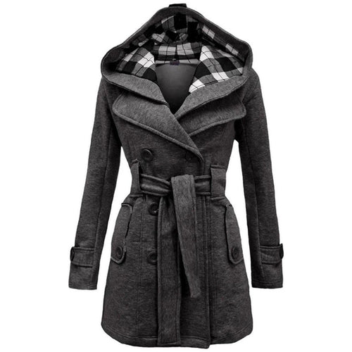 Vybe - Women Long Coat - Charcoal