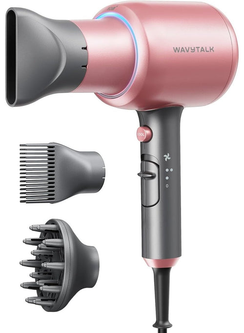 Wavytalk - Ionic Hair Dryer Blow Dryer With Diffuser & Comb For Curly Hair Professional 1875w High Power Dryer