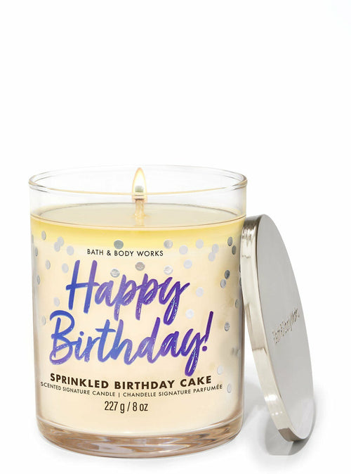 Bath & Body - Works Sprinkled Birthday Cake Single Wick Candles 226g