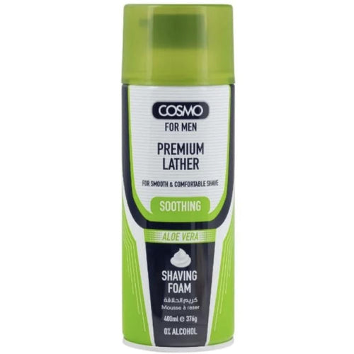 Cosmo - Shaving Foam Soothing Aloe Vera 400ml White Dome & Bottom