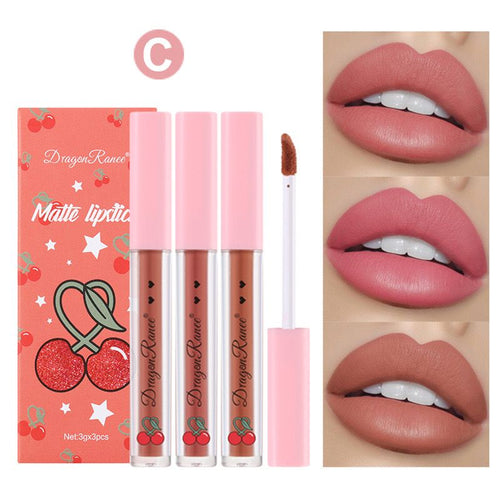 Dragon Ranee - 3pcs Matte Lipsticks Set C