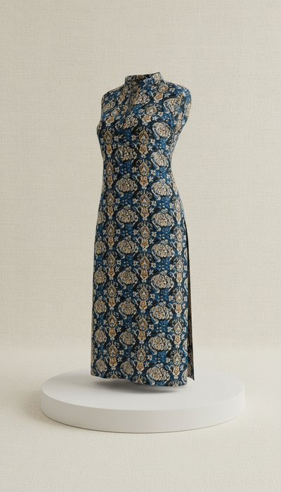 Indigo Night Patterned Unisex Kurta