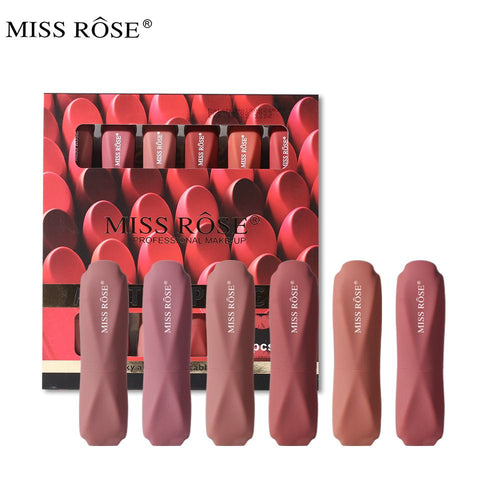 Miss Rose - Pack Of 06 Matt Lipstick For Women And Girls 3.6g*06 7301-431z