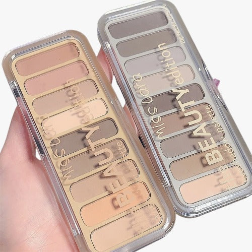 Miss Lara 9-color Blush Highlighter Eyeshadow Tray Delicate Daily Makeup Long Lasting Natural Matte Eye Makeup 13.5g Ms-109