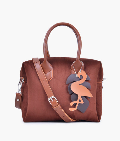 Rtw Horse Brown Suede Mini Bowling Bag