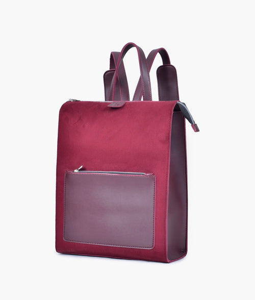 Rtw - Burgundy Suede Adventure Backpack