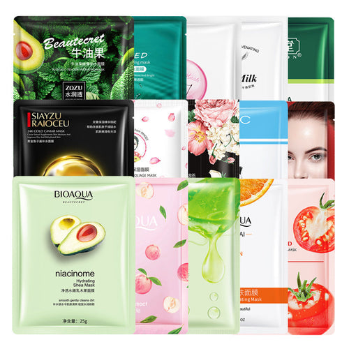 Pack Of 15pcs Random Moisturizing , Glowing , Anti Aging Deep Repair Sheet Masks 1x15