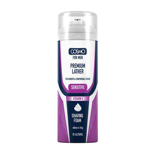 Cosmo - Shaving Foam Sensitive Vitamine E 400ml White Dome & Bottom
