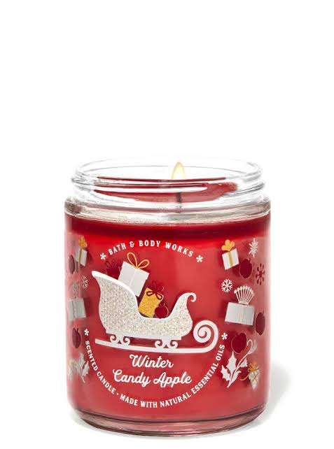 Bath & Body - Works Winter Candy Apple Single Wick Candles 198g