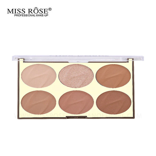 Miss Rose 6-color Grooming Powder 3d Face Palette 19.2g 7003-047m