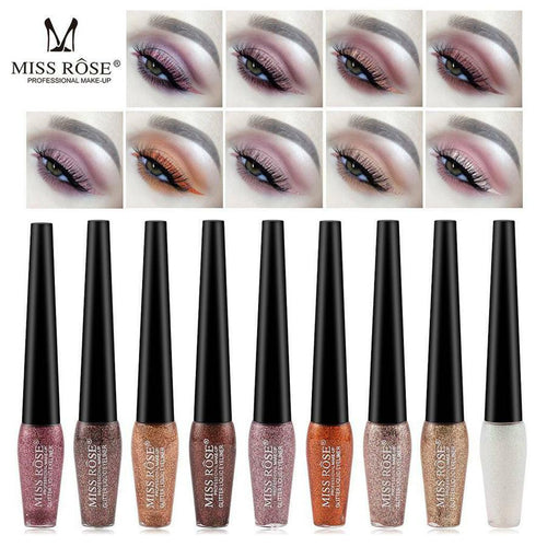 Miss Rose - Pack Of 06 Waterproof High Pigment Shimmer Glitter Liquid Eyeliner