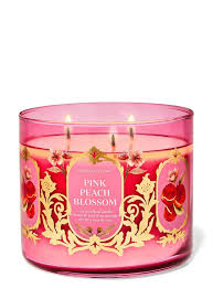 Bath & Body Works Pink Peach Blossom 3 Wick Candles 414gms