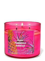 Bath & Body Works Pink Pineapple Sunrise 3 Wick Candles 414gms