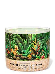 Bath & Body Works Waikiki Beach Coconut 3 Wick Candles 414gms