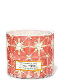 Bath & Body Works Island Papaya 3 Wick Candles 414gms