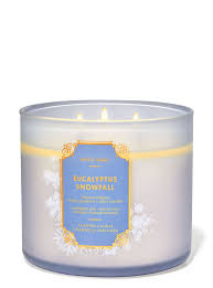 Bath & Body Works - Eucalyptus Snowfall 3 Wick Candles 414gms