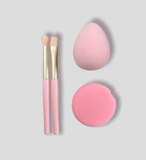 Protools - 4 In 1 Blending Puff + Powder Puff + 2 Makeup Brush