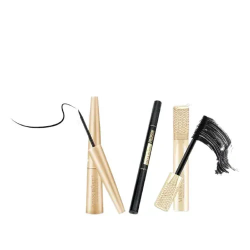 Miss Rose 3 Pcs Set Mini Eye Deal Eyeliner Mascara And 2 In 1 Pencil And Brush