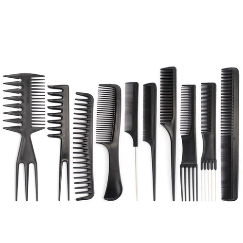 Julystar 10pcs Styling Tools Hair Care 10pcs/set Professional Hair Brush Comb Salon Barber Anti-static Hair Combs Set