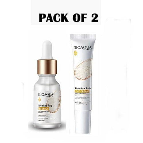 Bioaqua New Pack Of 2 Rice Eye Cream And Face Serum (bqy80535 , Bqy83895)