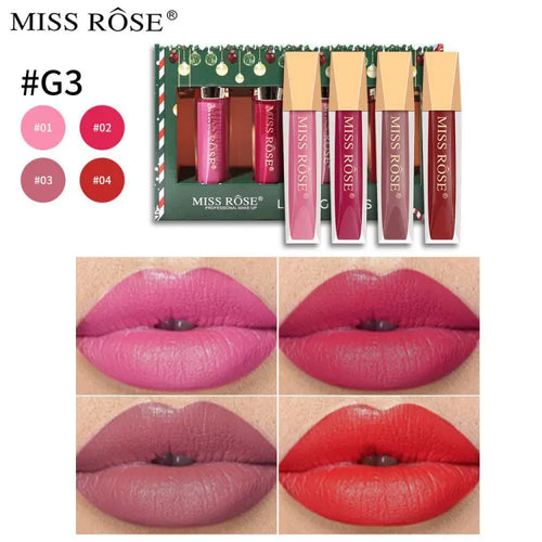 Miss Rose - 4 Pcs Lip Gloss G3