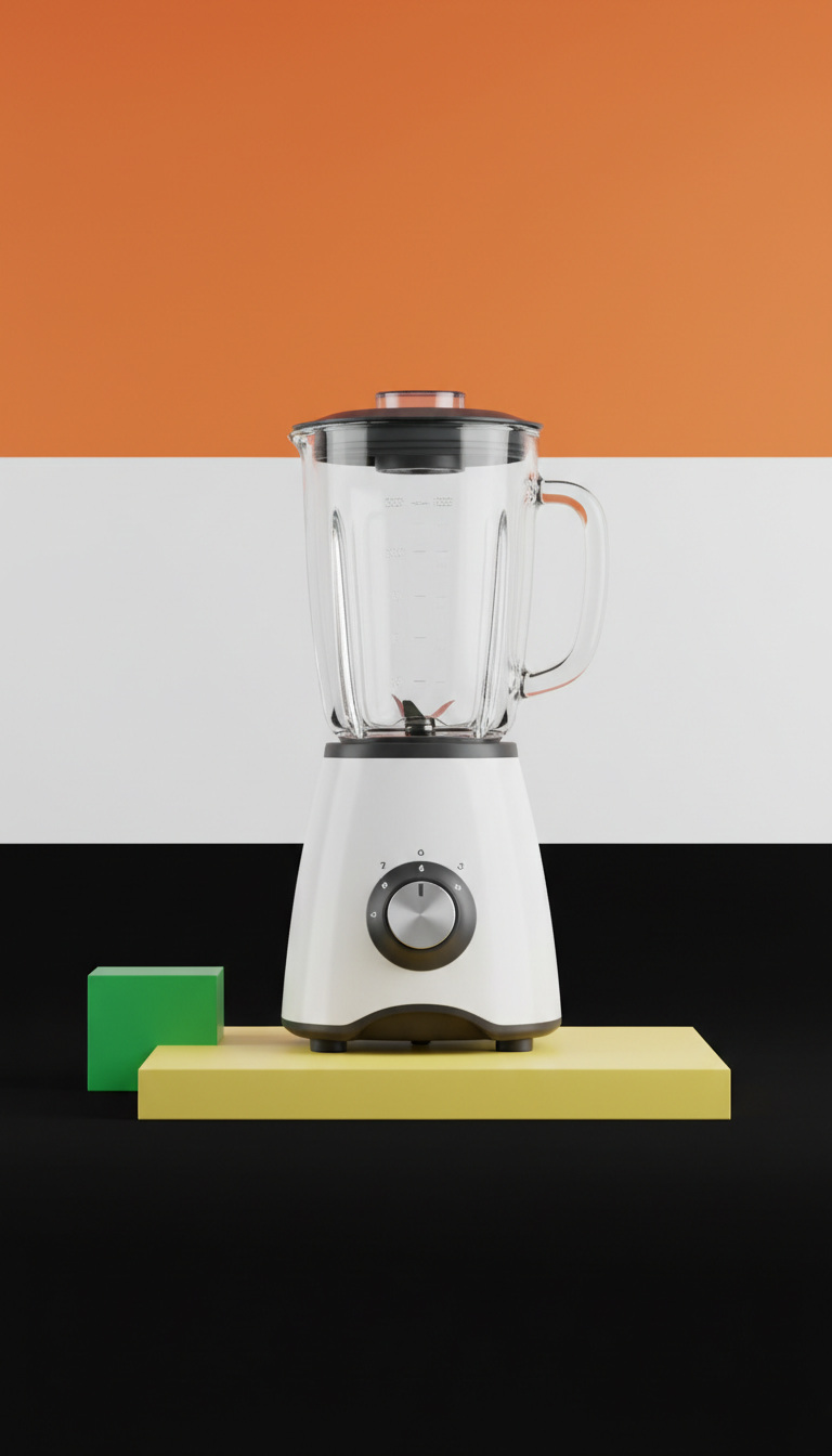 Countertop blender with glass jar