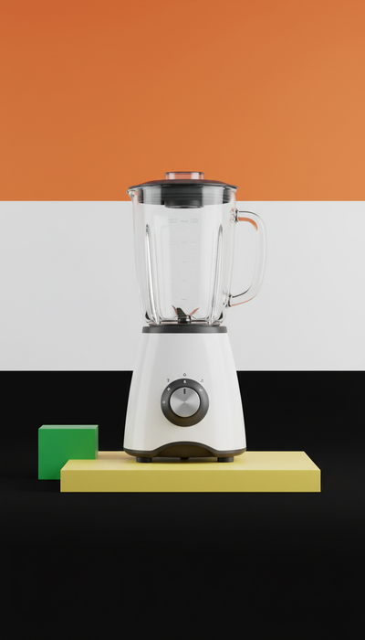 Countertop blender with glass jar