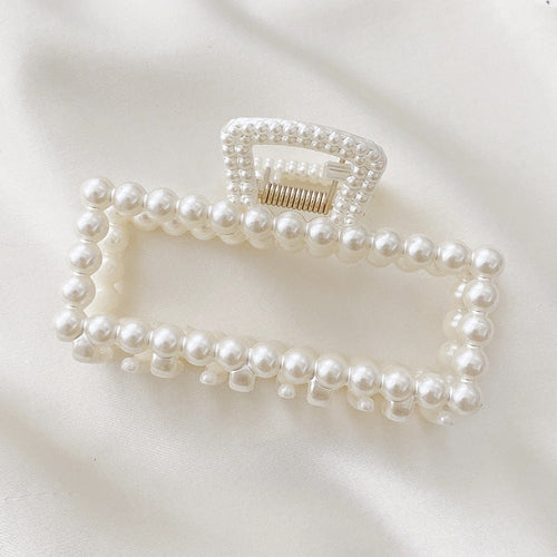 Home.co - Faux Pearl Claw Clip - Rectangle