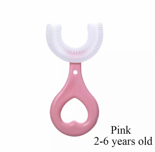 Home.co- U Shaped Food Grade Silicon Baby Tooth Brush (pink)