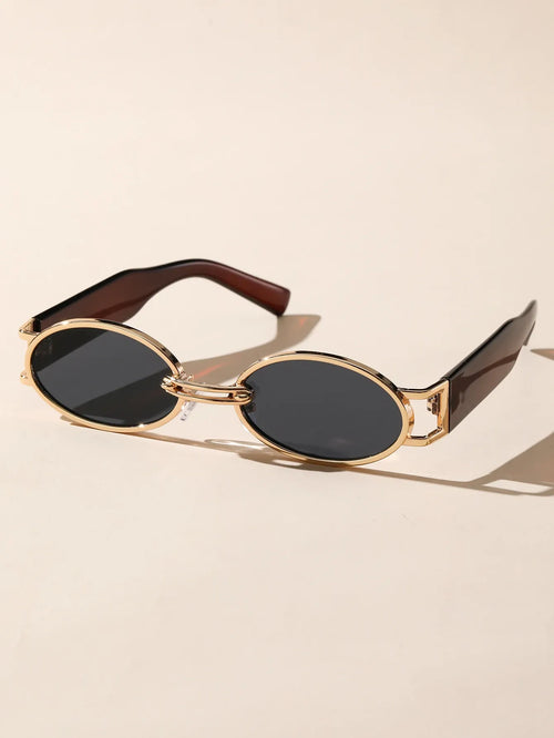Shein - 1 Pair Oval Frame Fashion Glasses Vintage Beach Accessories Women S Beach Accessories Glasses
