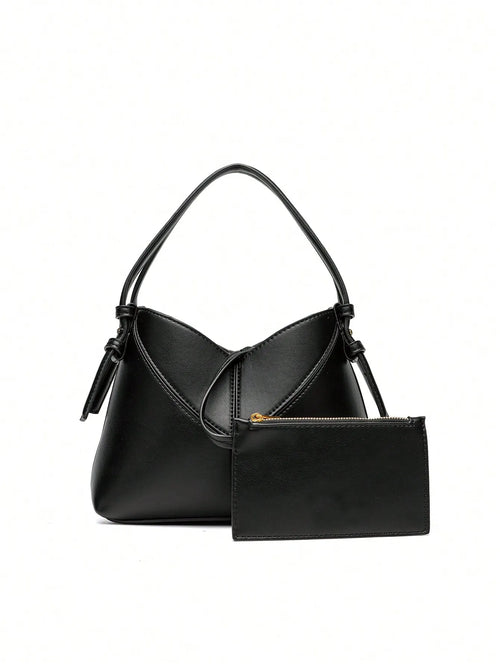 Shein - Women's Dual-color Mini Canvas Handbag
