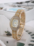 Shein - Liandu Women's Fashionable Elegant Crystal-embellished Quartz Watch