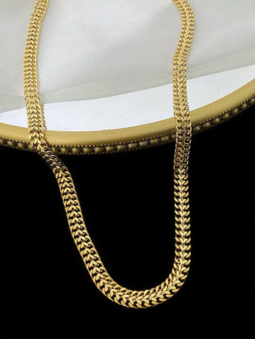 Shein - Vjs 1pc 18k Gold Plated Luxury Cuban Link Necklace