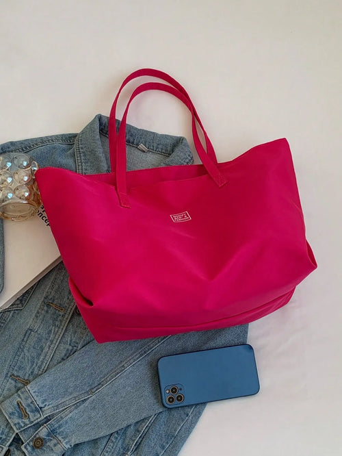 Shein - 1pc Fashionable Solid Color & Simple Style Shoulder Tote Bag