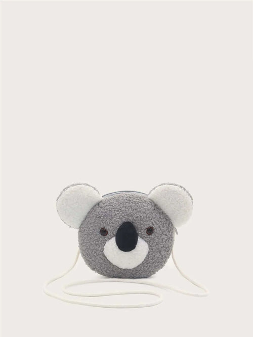 Shein - 1pc Plush Grey Koala Animal Cartoon Shoulder Bag