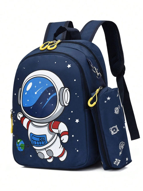 Shein - New Fashion Cartoon Backpack With Small Pouch